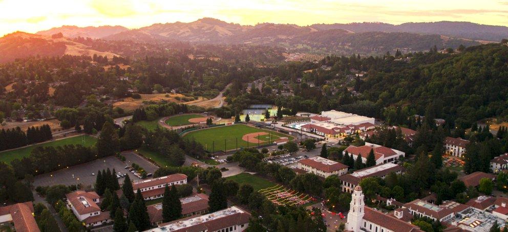 An aerial view of Saint Mary's College campus