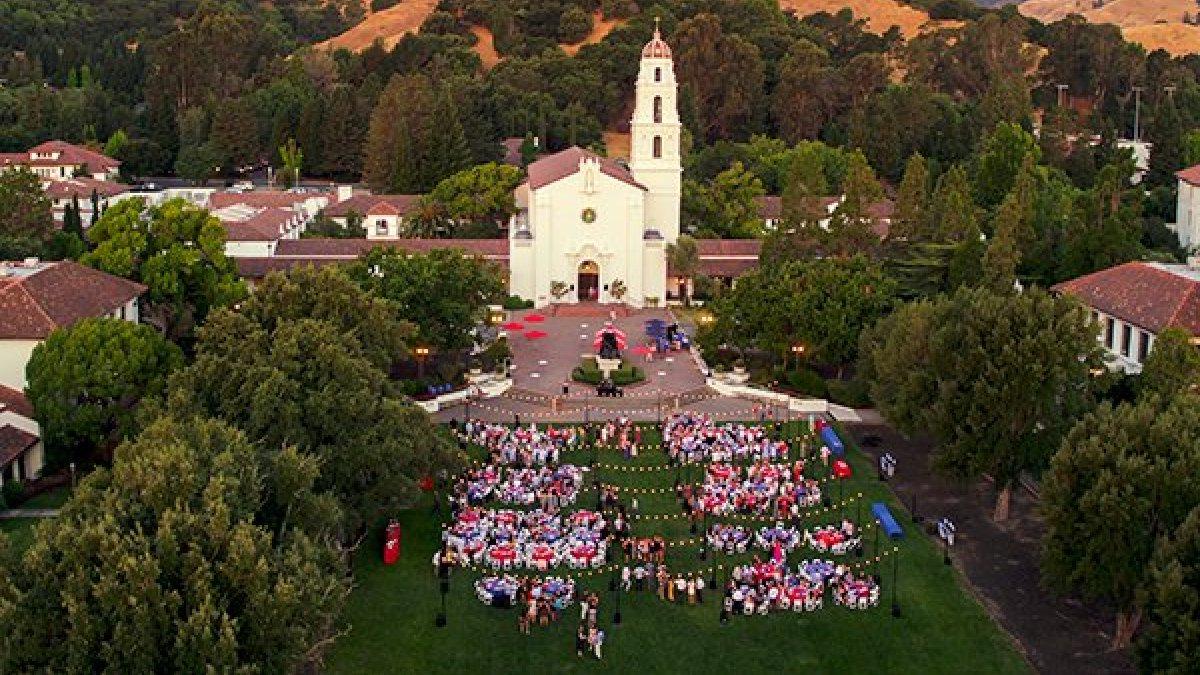 Saint Mary's College Alumni attending the annual reunion event on Saint Mary's College Lawn